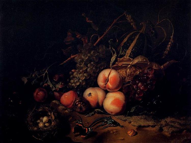 Rachel Ruysch Still-Life with Fruit and Insects Germany oil painting art